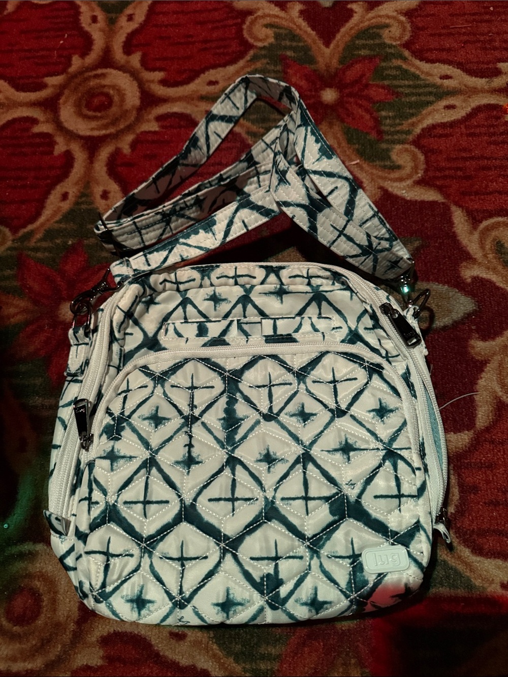 Lug Ranger 2 Crossbody Purse Diamond White Blue Print